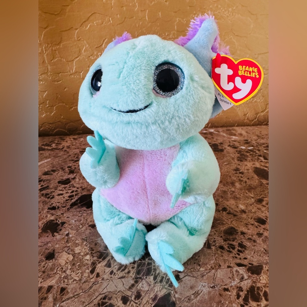 Ty Beanie Bellies Alex the Axolotl Plush NWT - Picture 4 of 5